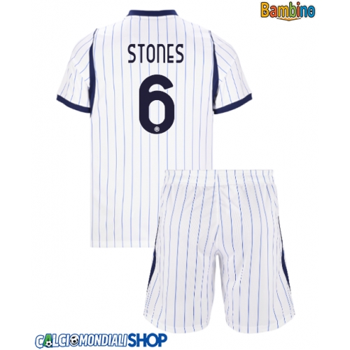 Maglie da calcio Inter Milan John Stones #6 Seconda Maglia Bambino 2026-27 Manica Corta + Pantaloni corti)